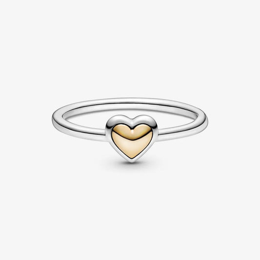 Anello Pandora con Cuore Dorato a Cupola 199396C00