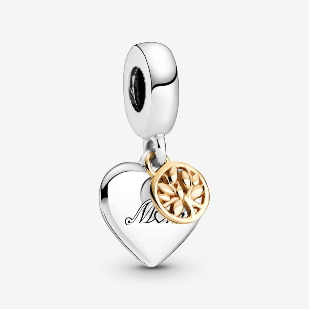 Charm Pendente Pandora Bicolore Albero della Famiglia e Cuore 799366C00