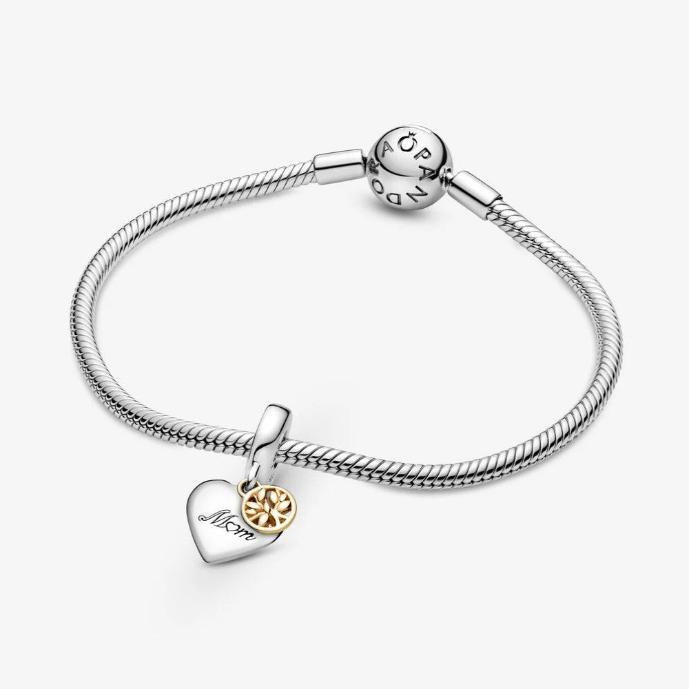 Charm Pendente Pandora Bicolore Albero della Famiglia e Cuore 799366C00