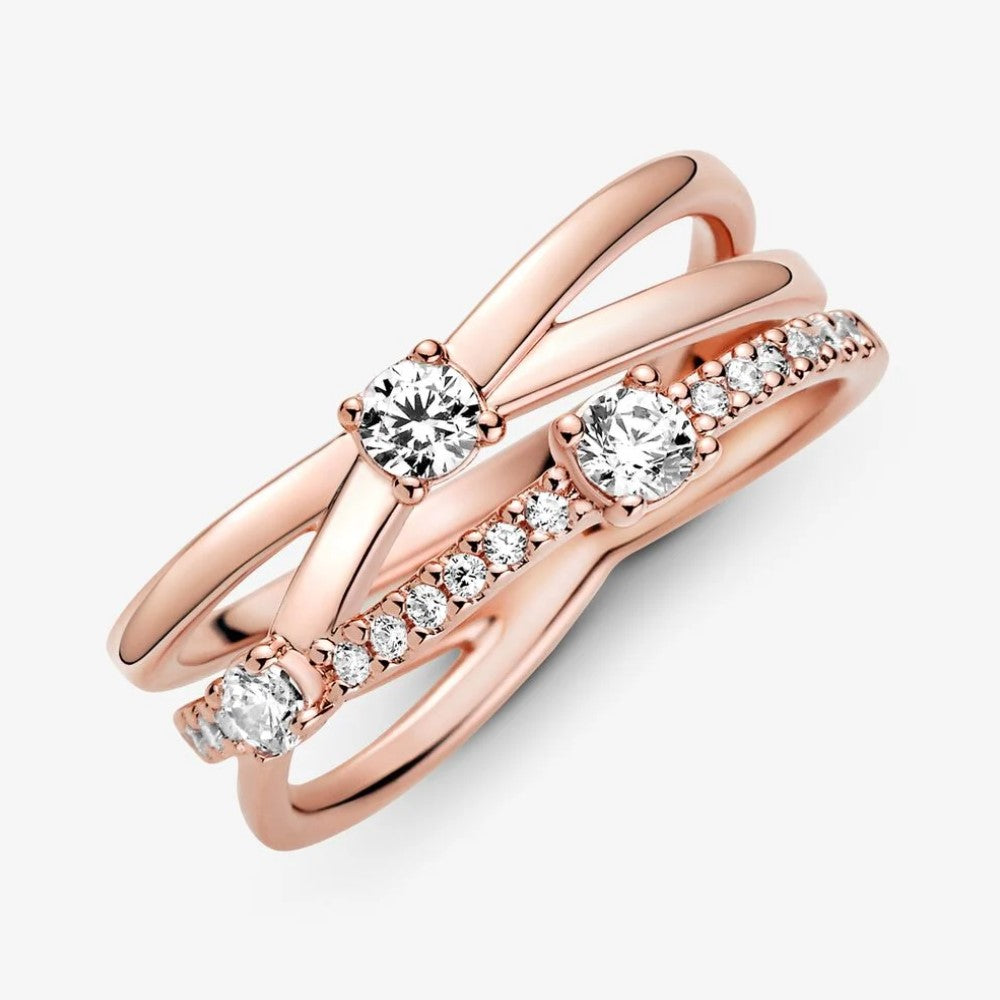 Pandora Sparkling Triple Band Ring 189400C01