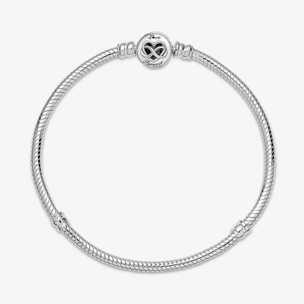 Pandora Moments Snake Chain Bracelet with Heart and Infinity Clasp 599365C00