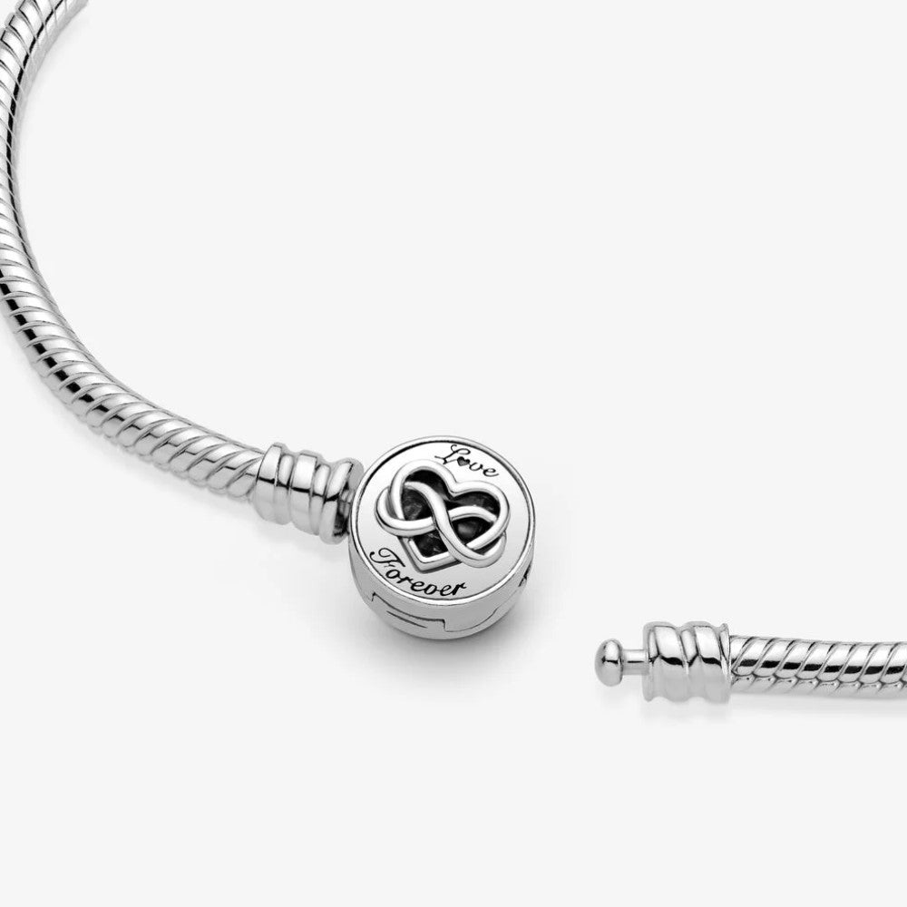 Pandora Moments Snake Chain Bracelet with Heart and Infinity Clasp 599365C00