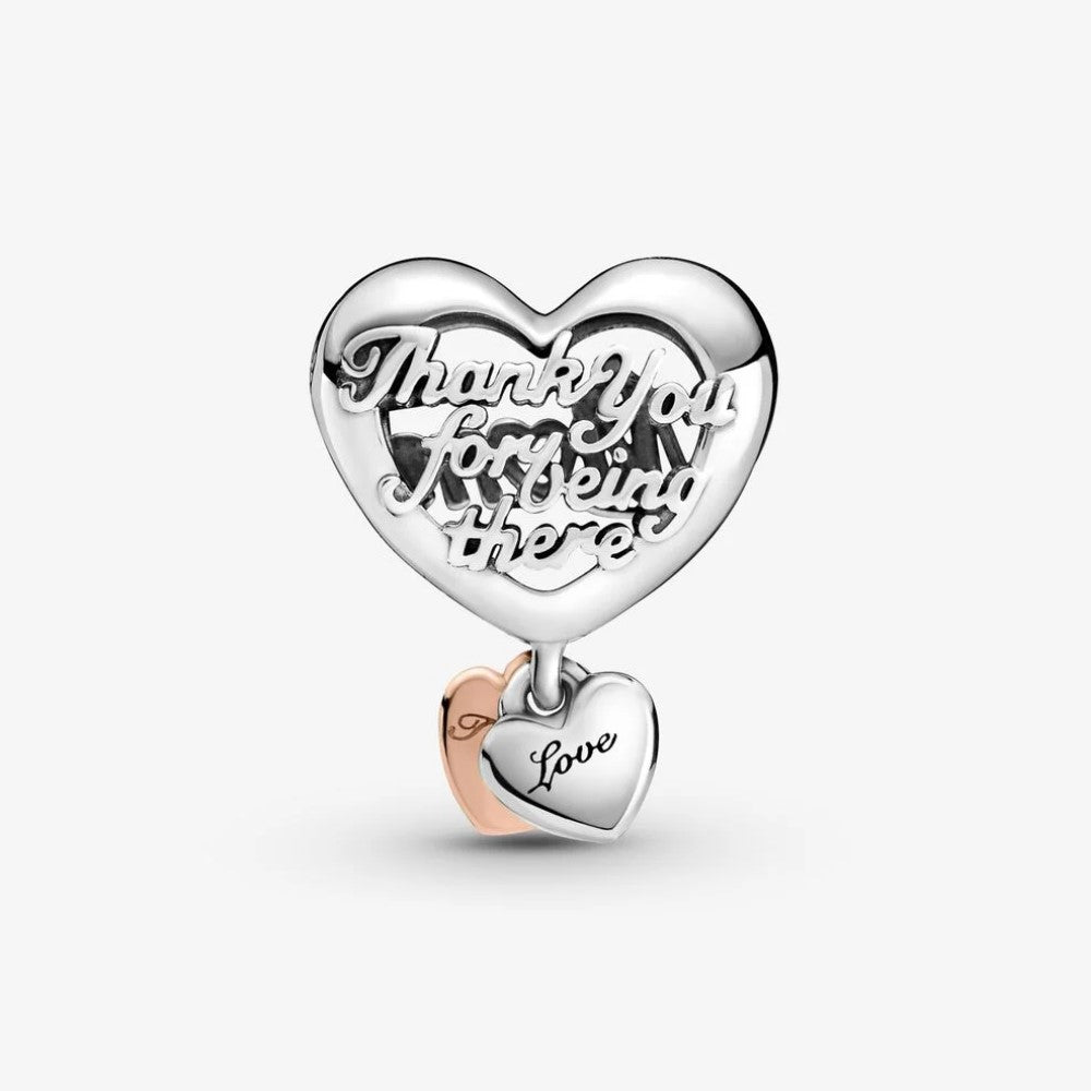 Charm Pandora a Cuore Thank You Mum 789372C00