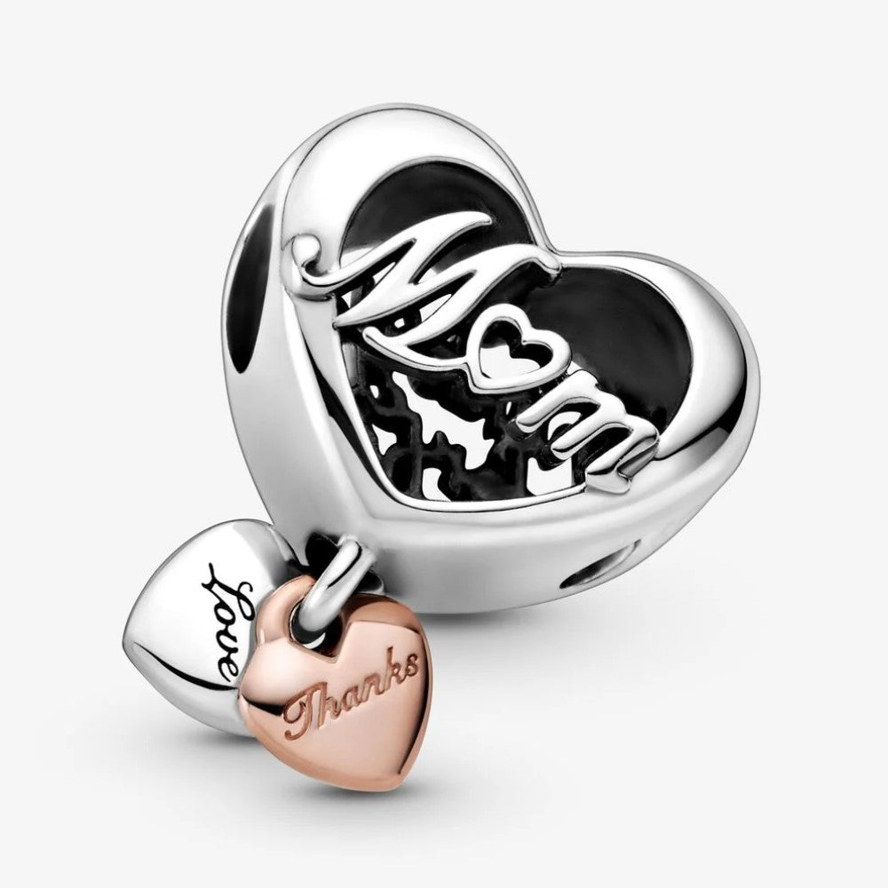 Charm Pandora a Cuore Thank You Mum 789372C00