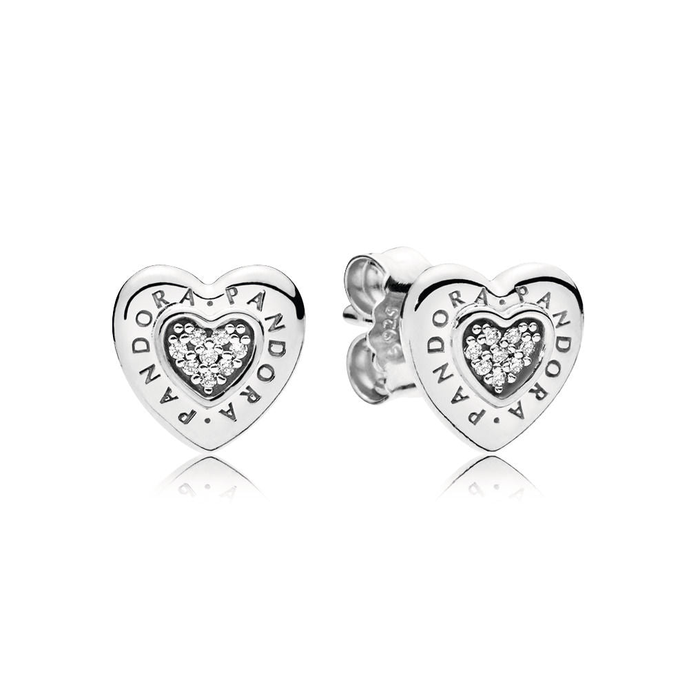 Pandora Forever Heart Earrings 297382CZ