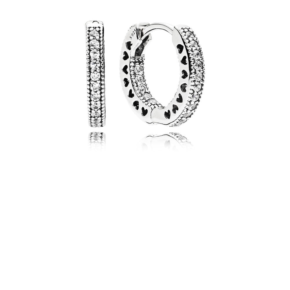 Orecchini Pandora a Cerchio Cuori con Pavè 296317CZ