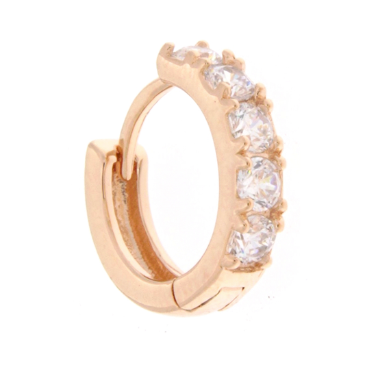 Orecchini Cerchietti Rose Bianchi