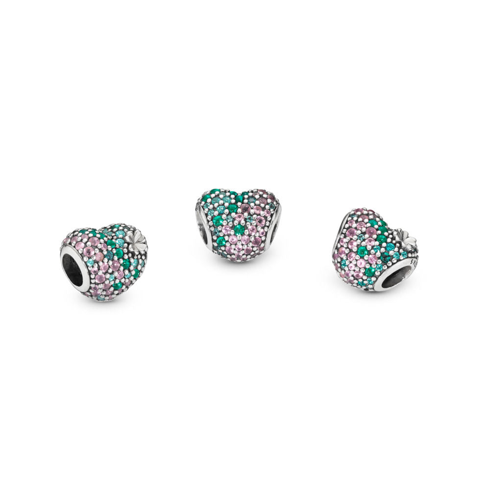 Pandora Heart Charm with Shining Four-Leaf Clover 797869NRGMX