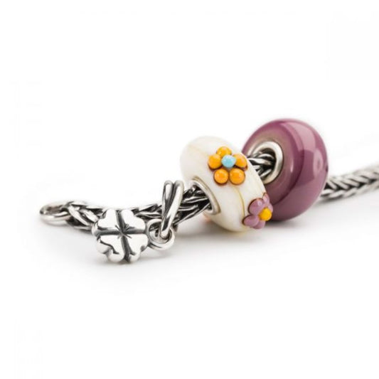 Bead in vetro Bouquet bianco THUN by Trollbeads® - Custodisci la vera amicizia TGLBE-20141EC