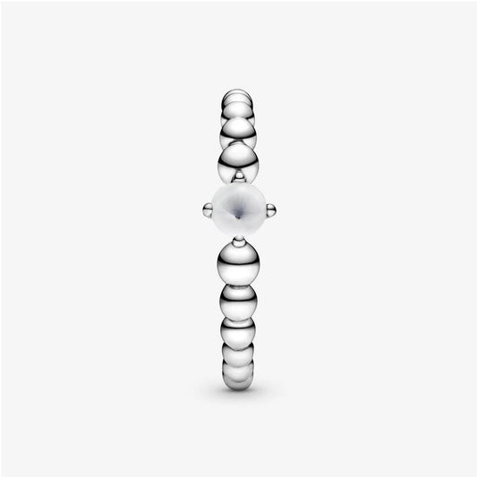 Anello Pandora Bianco Latte Decorato con Sfere 198867C04