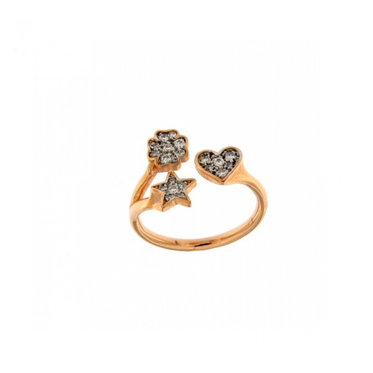 Rue des Mille Tris Open Zirconia Ring ANZ-003-W