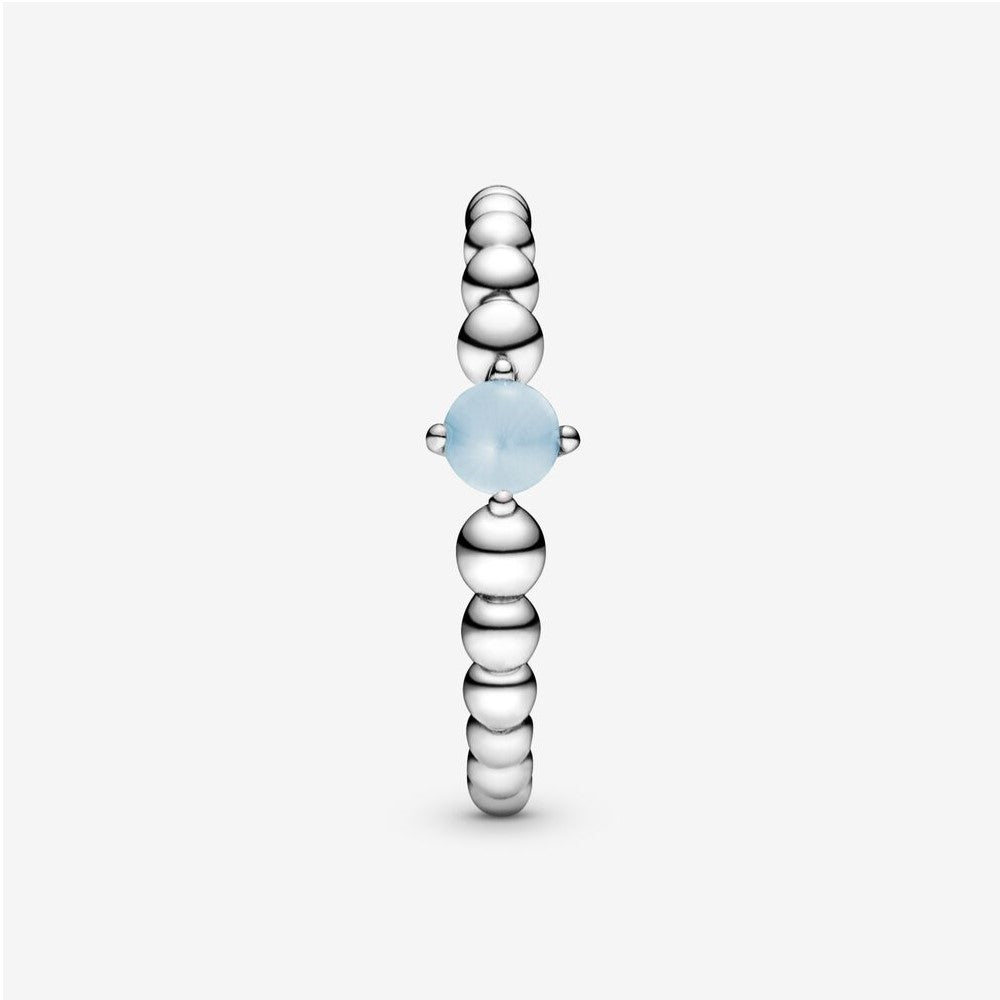Pandora Sky Blue Ring Decorated with Spheres 198867C07