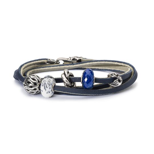 Bracciale Trollbeads Bracciale in Cuoio Blu Scuro/Grigio Chiaro TLEBR-00051