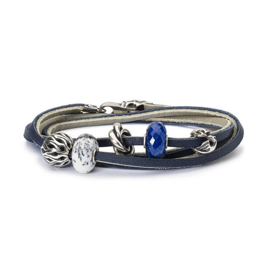 Bracciale Trollbeads Bracciale in Cuoio Blu Scuro/Grigio Chiaro TLEBR-00051