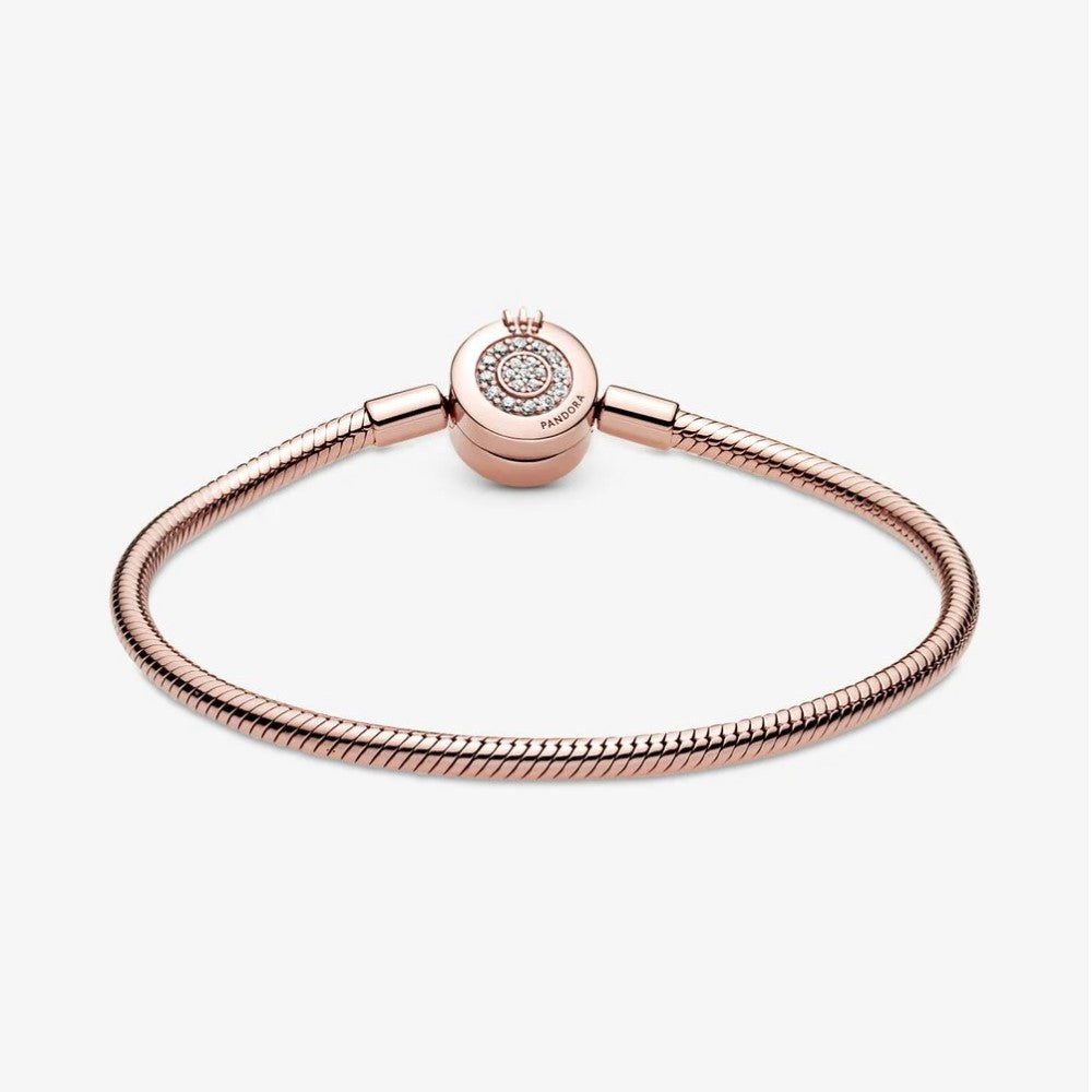 Bracciale Scintillante Pandora Moments con Maglia Snake e O Coronata 589046C01