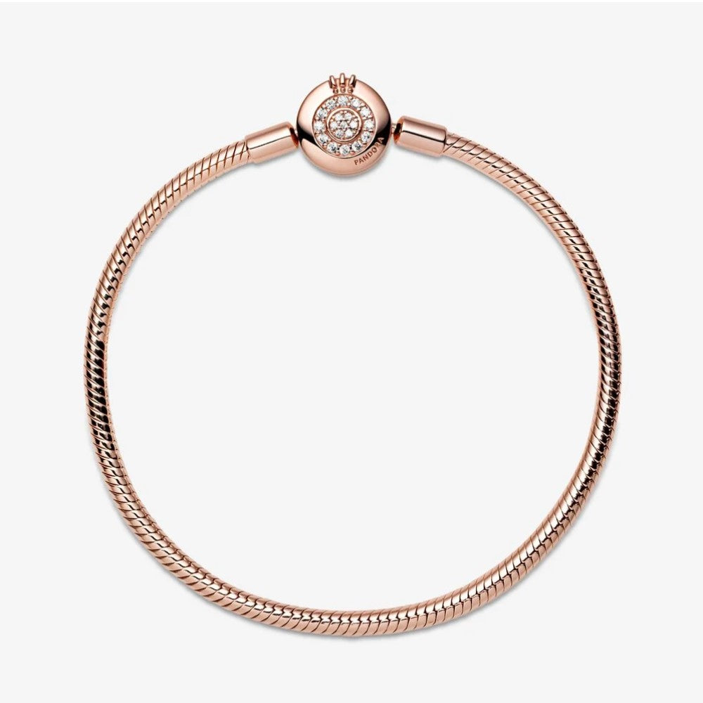 Bracciale Scintillante Pandora Moments con Maglia Snake e O Coronata 589046C01