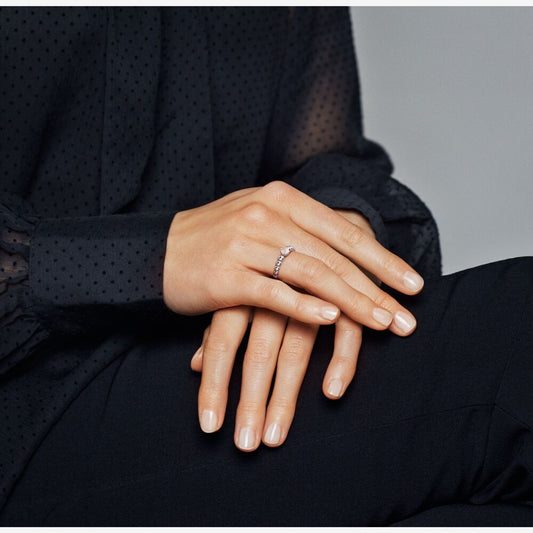 Anello Pandora Rosa Cipria Decorato con Sfere 198598C06