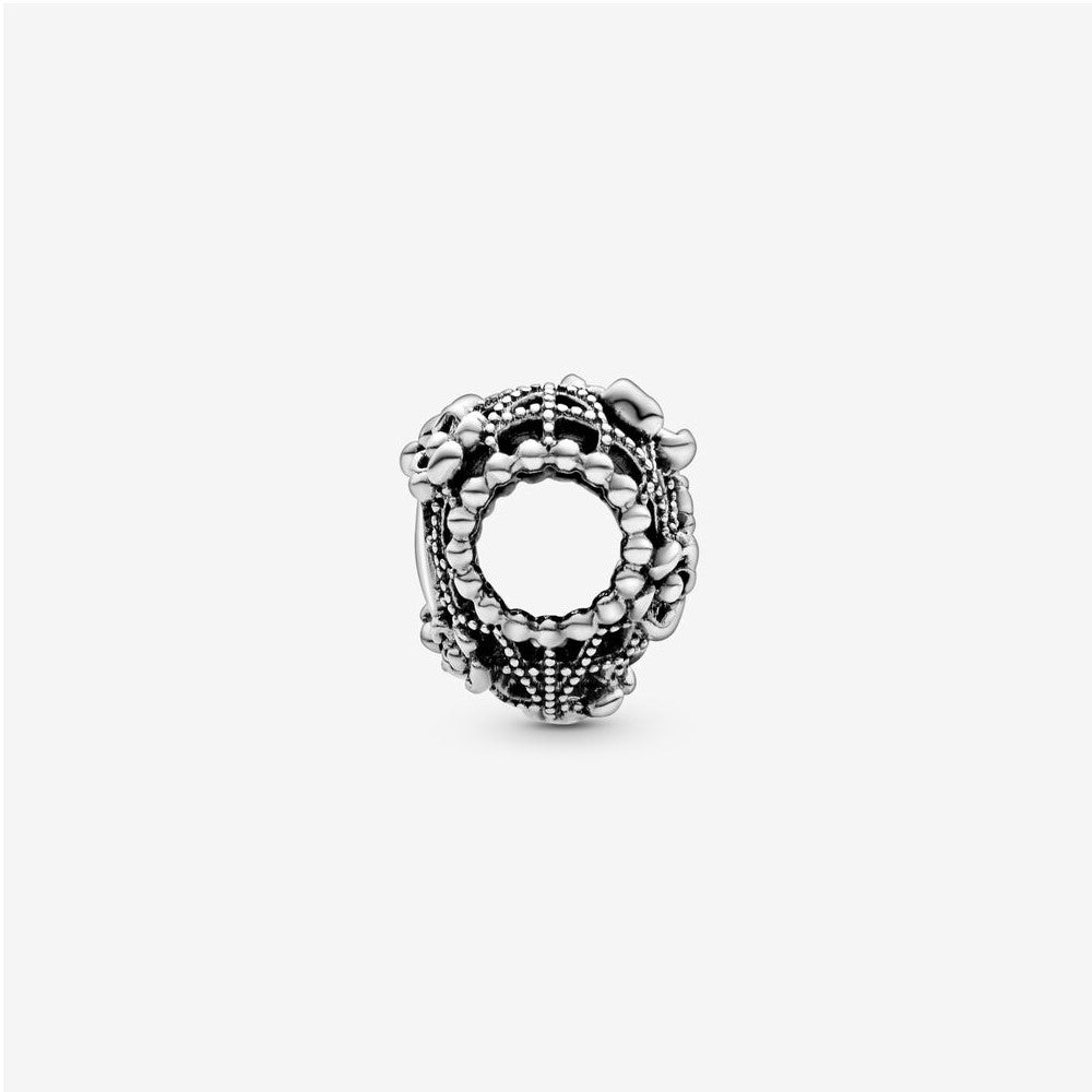 Pandora Mom Heart Charm with Openwork Flowers 798892C00