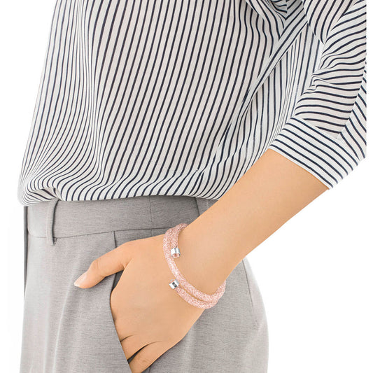 Bracciale Doppio Swarovski Crystaldust Rosa