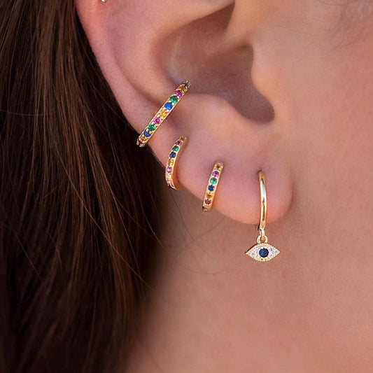 Orecchini Cerchietti Arcobaleno