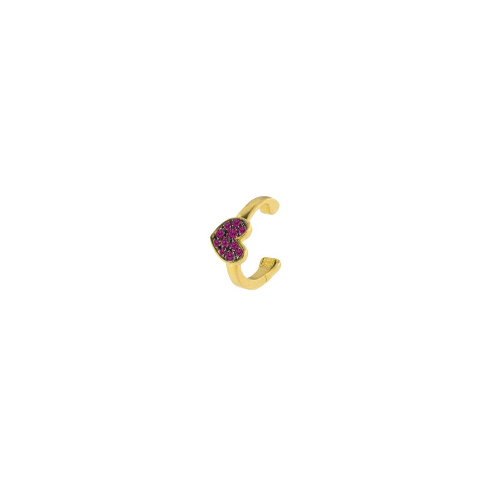 Earcuff Rue Des Mille Heart Red Zircons ORZ-EAR CUO C