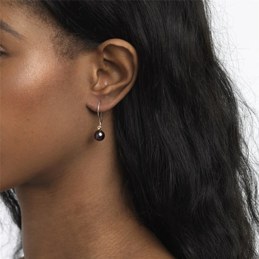 Orecchini Gocce di Perla Pavone Rotonde Trollbeads TAGBO-00588