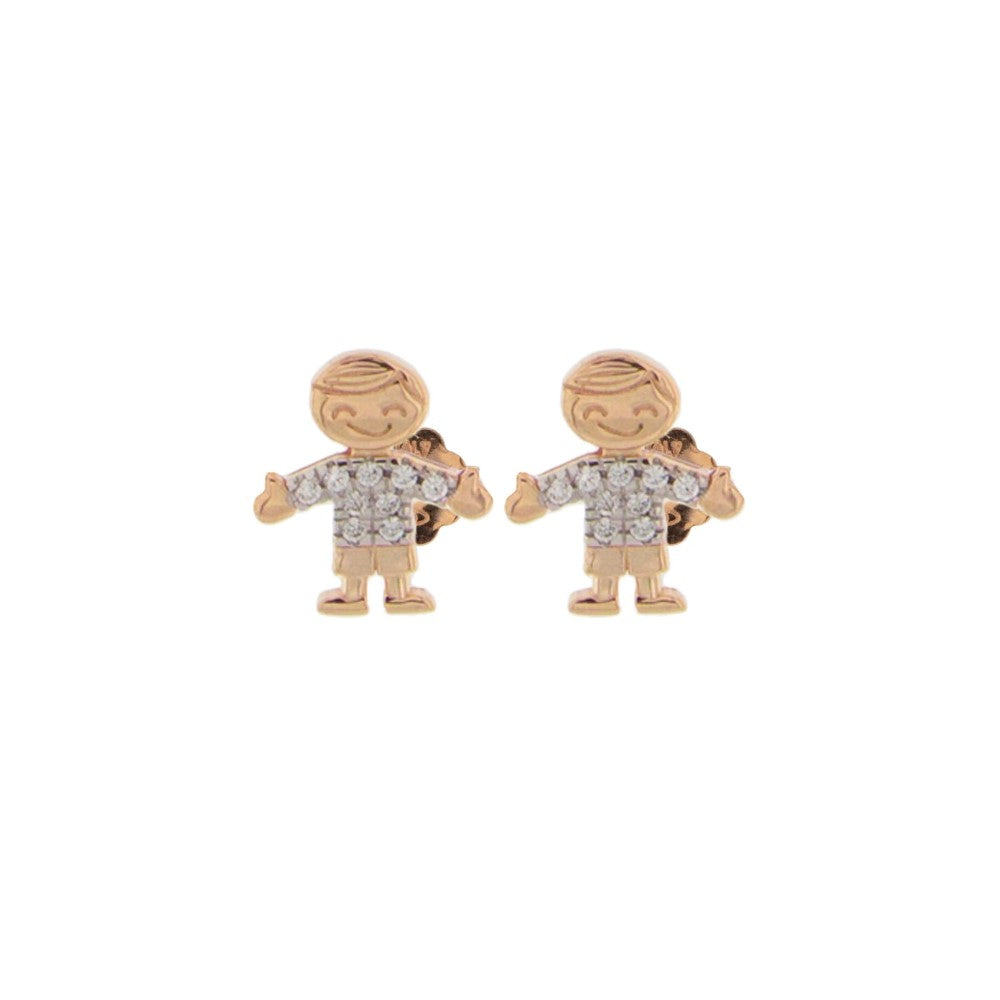 Rue Des Mille Lobe Earrings for Children, Zirconia ORZ-007 LOB CHILD