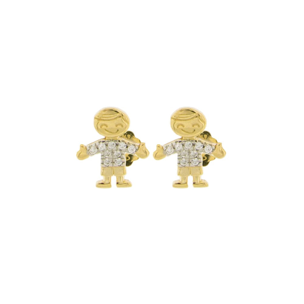 Rue Des Mille Lobe Earrings for Children, Zirconia ORZ-007 LOB CHILD