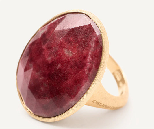 Lunaria 18k Yellow Gold Cocktail Ring With Thulite 44335737995546