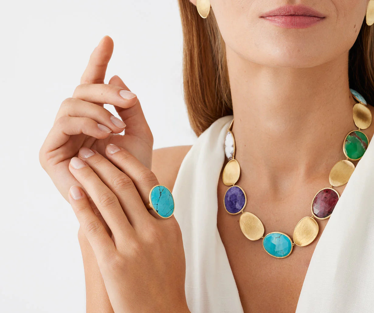 Lunaria 18k Yellow Gold Cocktail Ring With Turquoise 44335719579930