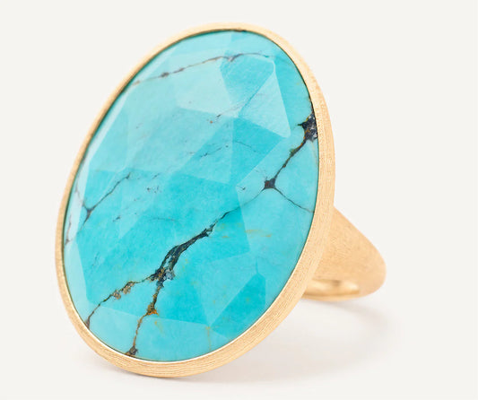 Lunaria 18k Yellow Gold Cocktail Ring With Turquoise 44335719874842