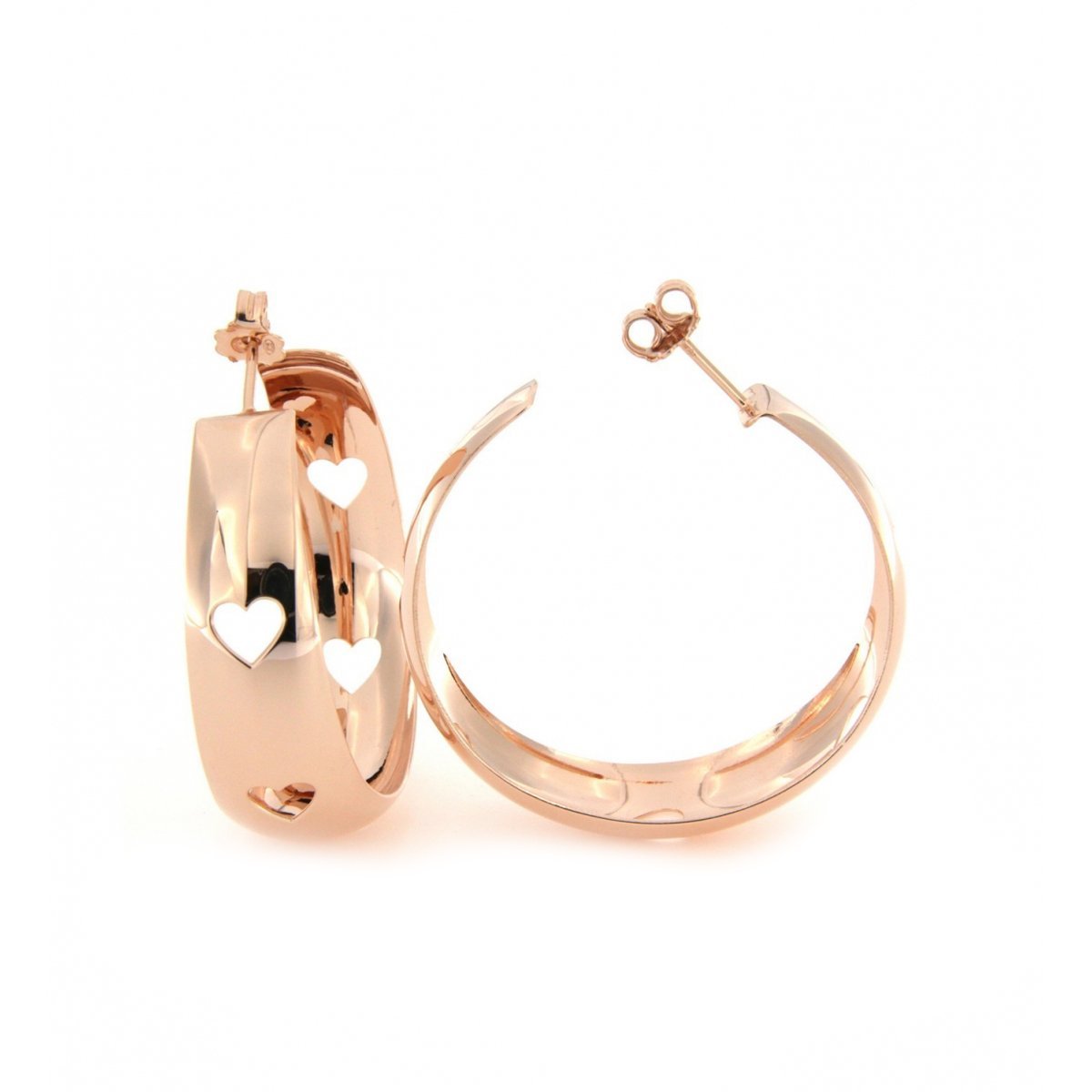 Rue Des Mille Heart Hoop Earrings OR-GIP-80-G-CUO