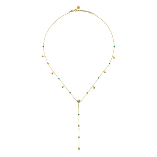 Girocollo Rue Des Mille 50 Cm Rosario Cuore/Lancia Zirconi Verdi GRZ-BO_ROS