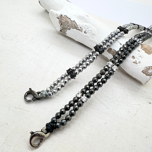 Bracciale Spadarella zirconi ed ematite - SPBR779