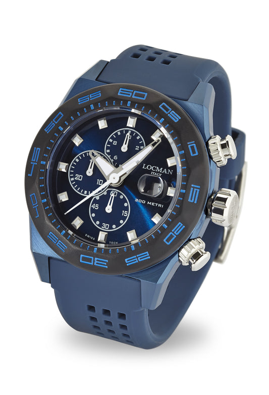 Locman Stealth 300MT Chronograph Watch 0217V4-BKBLNKS2B