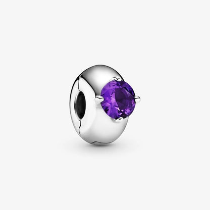 Pandora Clip with Round Purple Solitaire 799204C02