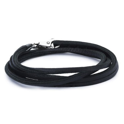 Bracciale Trollbeads in Cuoio Nero con Chiusura Semplice