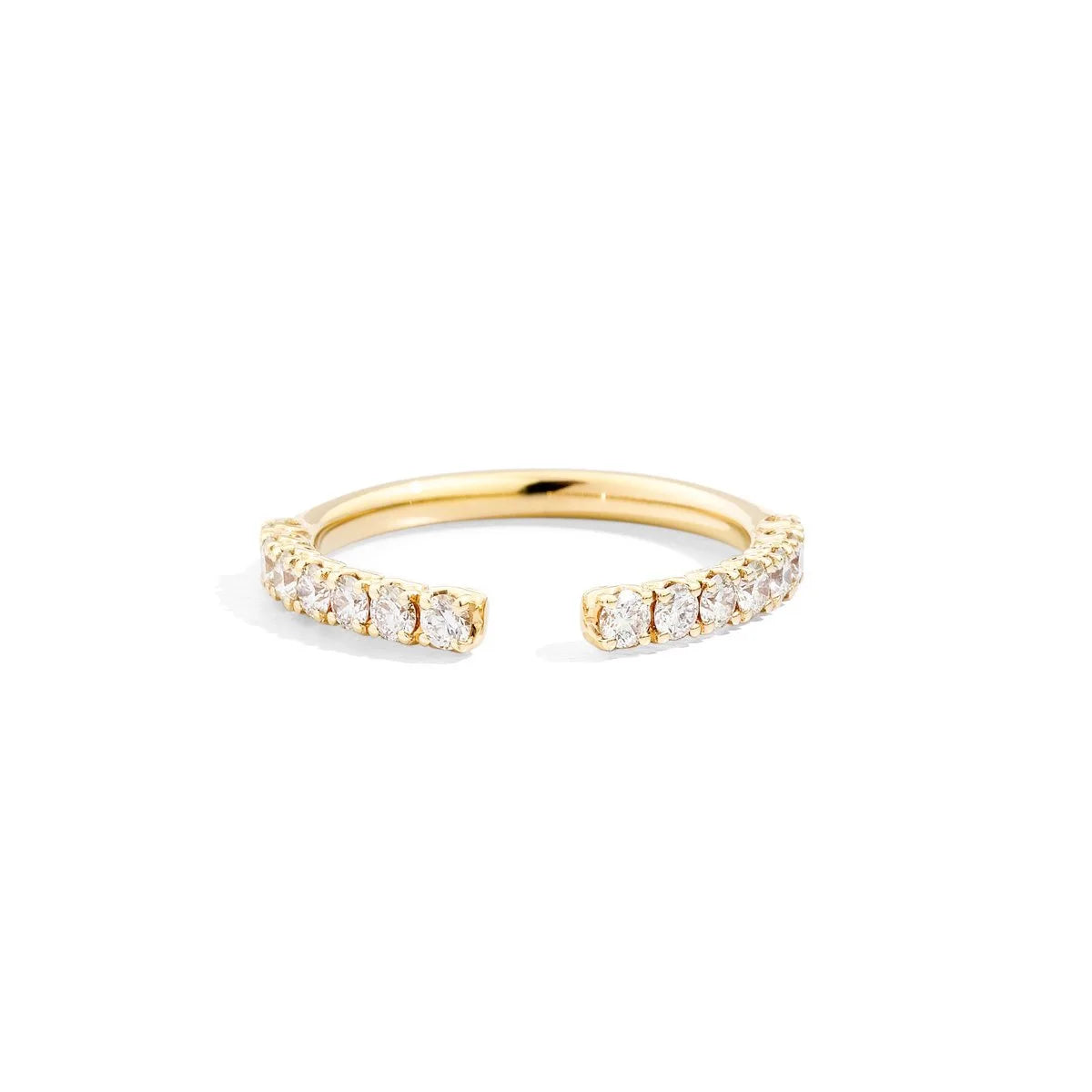 Anello Recarlo fedina in oro giallo 18kt con diamanti ct.0,55 e gambo incassato R86FN003/G055-16
