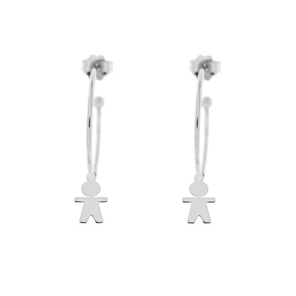 Rue Des Mille Hoop Earrings with Micro Baby Pendant ORD4BIMBO