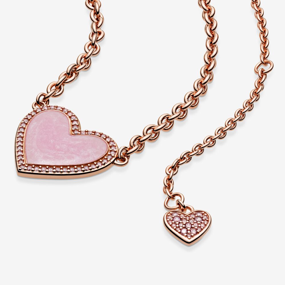 Pandora Pink Spiral Heart Necklace 389279C01-50