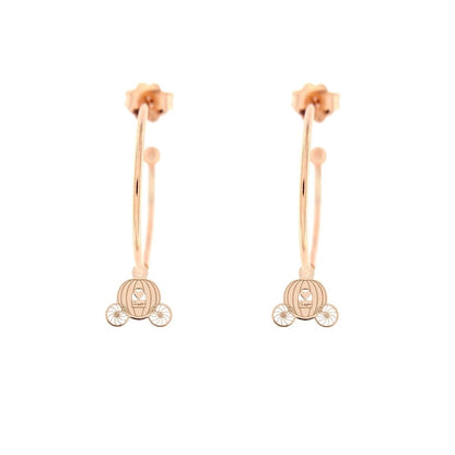 Rue Des Mille Hoop Earrings with Micro Carriage Pendant ORD1CAR