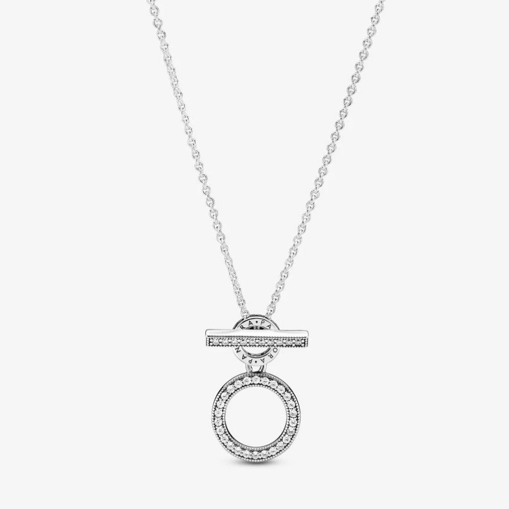 Collana Pandora con Barretta a T e Doppio Cerchio 399039C01-45