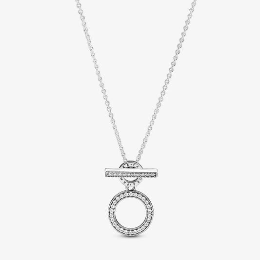 Collana Pandora con Barretta a T e Doppio Cerchio 399039C01-45