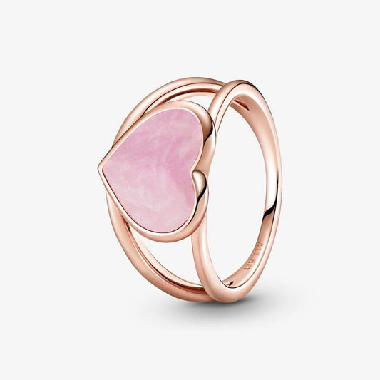 Anello Pandora Scenografico con Cuore Spirale Rosa 189263C01