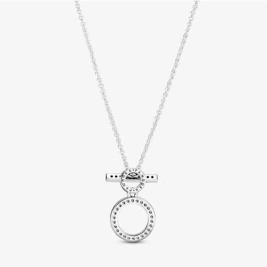 Collana Pandora con Barretta a T e Doppio Cerchio 399039C01-45