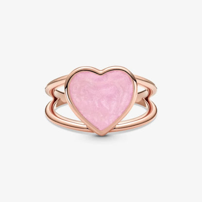 Anello Pandora Scenografico con Cuore Spirale Rosa 189263C01