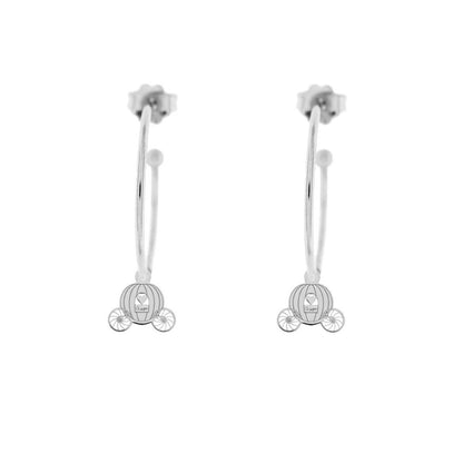 Rue Des Mille Hoop Earrings with Micro Carriage Pendant ORD1CAR