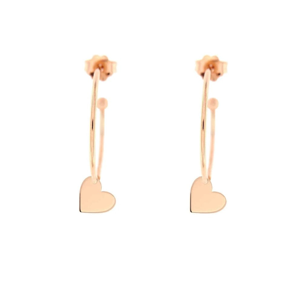 Rue Des Mille Hoop Earrings with Micro Heart Pendant ORD1CUO