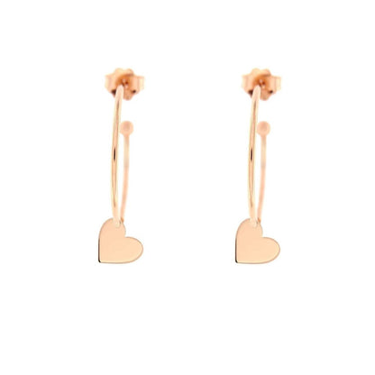 Rue Des Mille Hoop Earrings with Micro Heart Pendant ORD1CUO