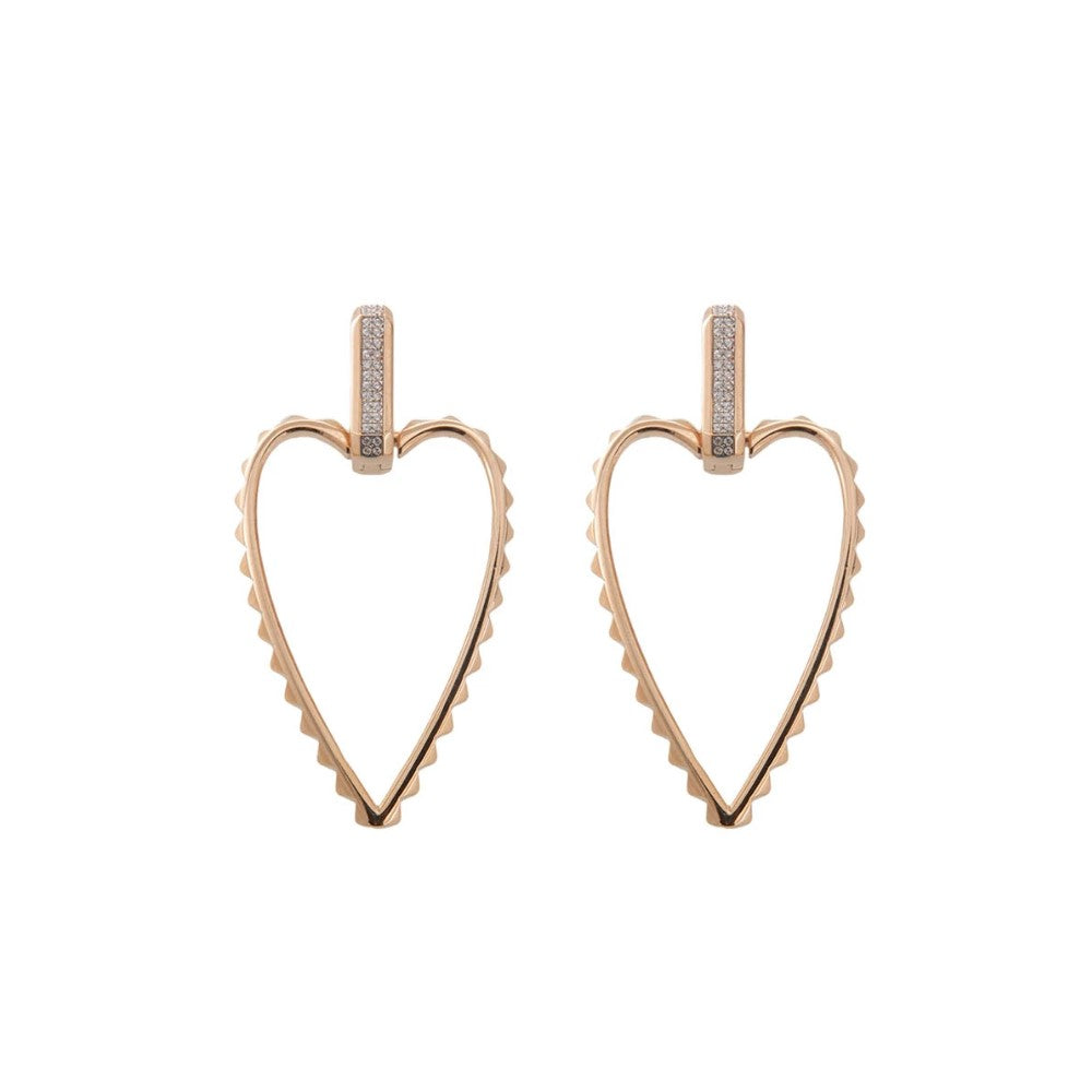 Rue Des Mille Big Bold Heart Earring ORZ-008CUOBO